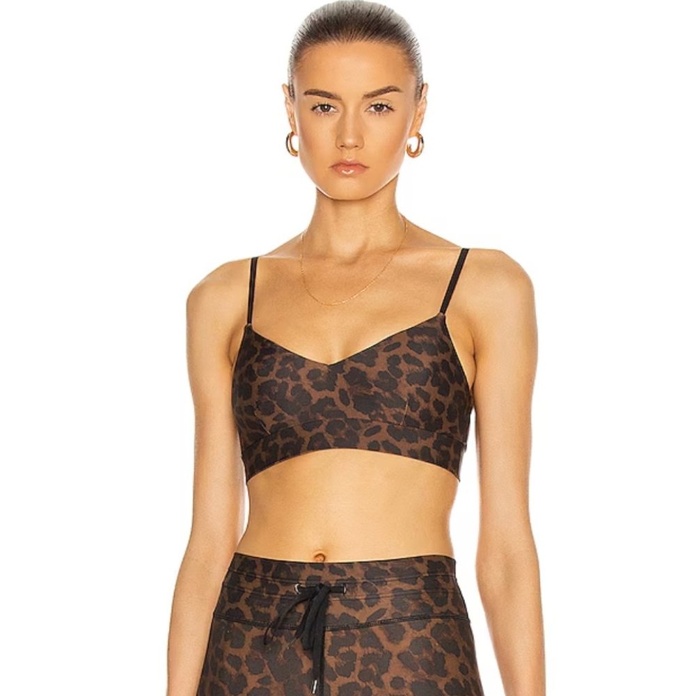 NEW THE UPSIDE Signature Leopard Ballet Sports Bra Animal Cheetah Brown Medium M
